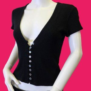 Reformation Black Knit Top